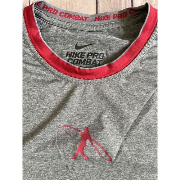 Nike Pro Combat Men's M Swingman Griffey 3/4 Sleeve Baseball Fitted Shirt Red - Picture 5 of 9